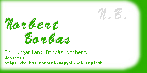 norbert borbas business card