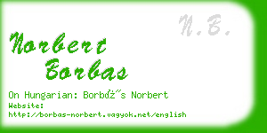 norbert borbas business card